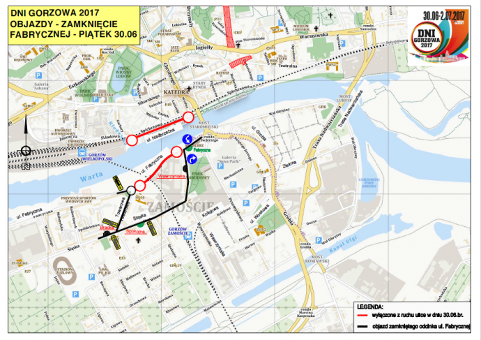 3/3 Plan objazdów na Dni Gorzowa
