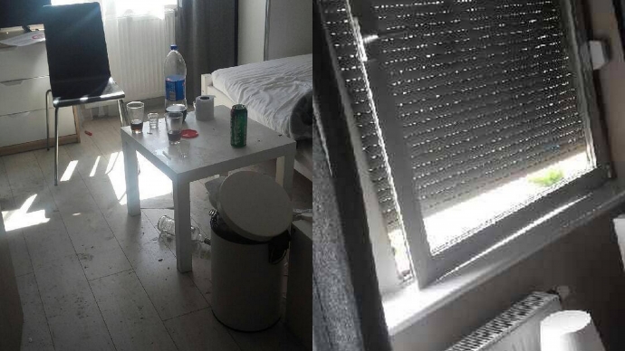 5/5 Zniszczony pokój w hostelu