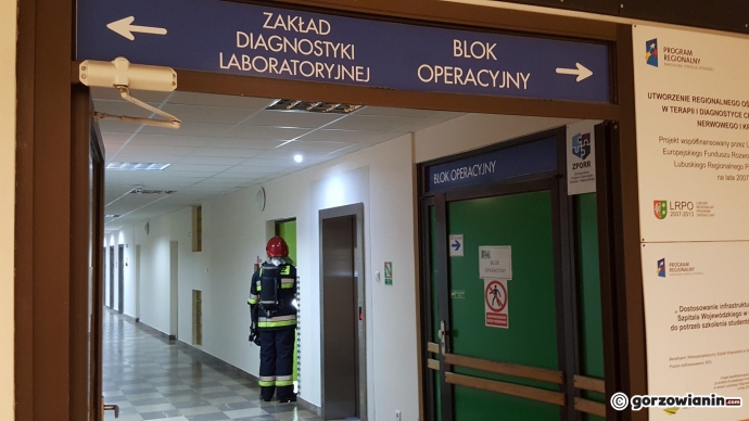 8/10 Akcja straży pożarnej w gorzowskim szpitalu