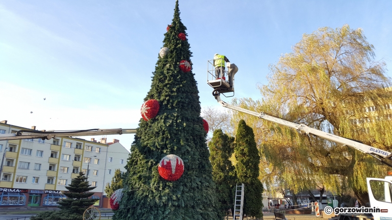 4/7 Sztuczna choinka na skwerze przy Chrobrego