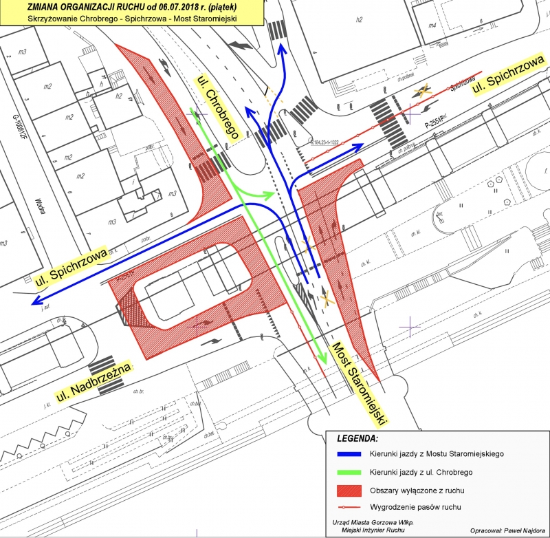 2/3 Organizacja ruchu w rejonie ul. Chrobrego i mostu Staromiejskiego