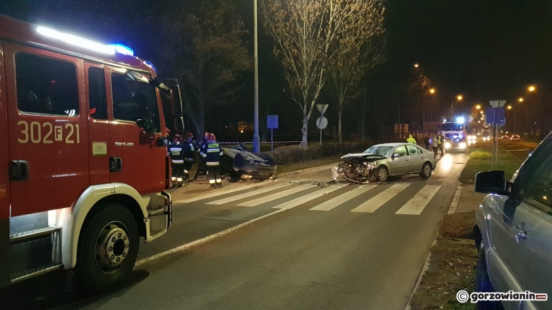 3/7 Wypadek i dachowanie na rondzie Myśliborskim