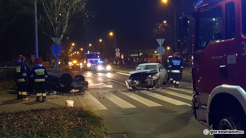 5/7 Wypadek i dachowanie na rondzie Myśliborskim
