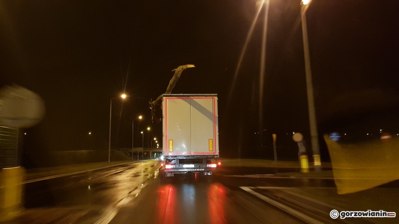 4/7 Konar drzewa spadł na ciężarówkę