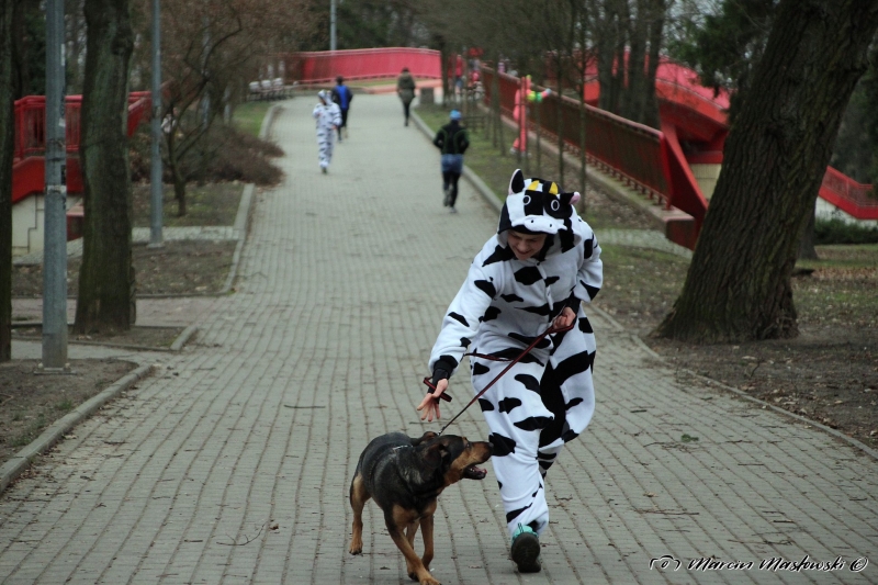 24/35 W piżamach biegali po parku