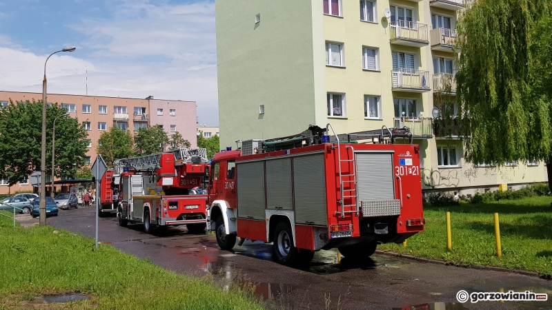 7/7 Pożar w bloku przy ul. Kościuszki