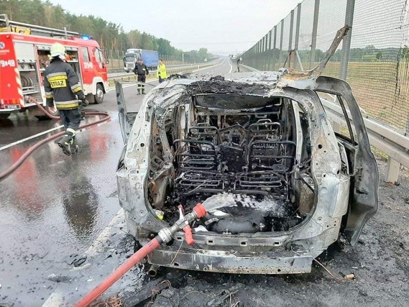 4/7 Pożar mazdy na S3