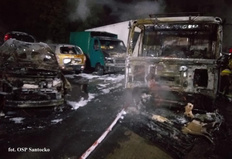 11/13 Pożar na parkingu pomocy drogowej przy ul. Gwiaździstej