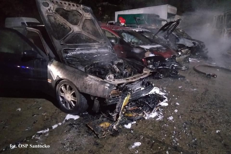 12/13 Pożar na parkingu pomocy drogowej przy ul. Gwiaździstej