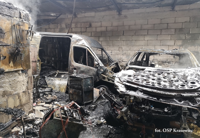 9/10 Pożar warsztatu samochodowego