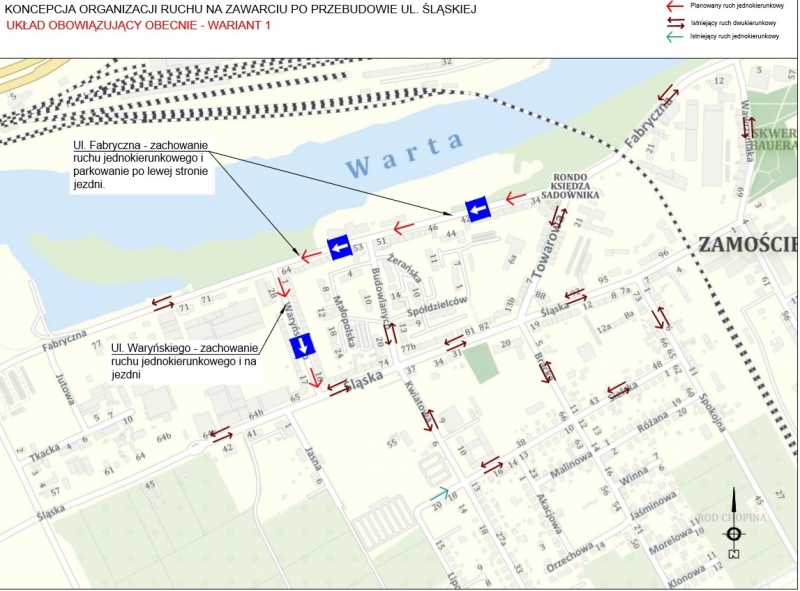 1/3 Trzy warianty ul. Fabrycznej i Waryńskiego
