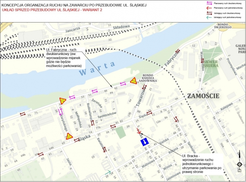 2/3 Trzy warianty ul. Fabrycznej i Waryńskiego