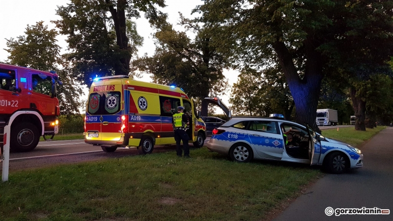 4/5 Pijany kierowca wjechał w drzewo na DK22