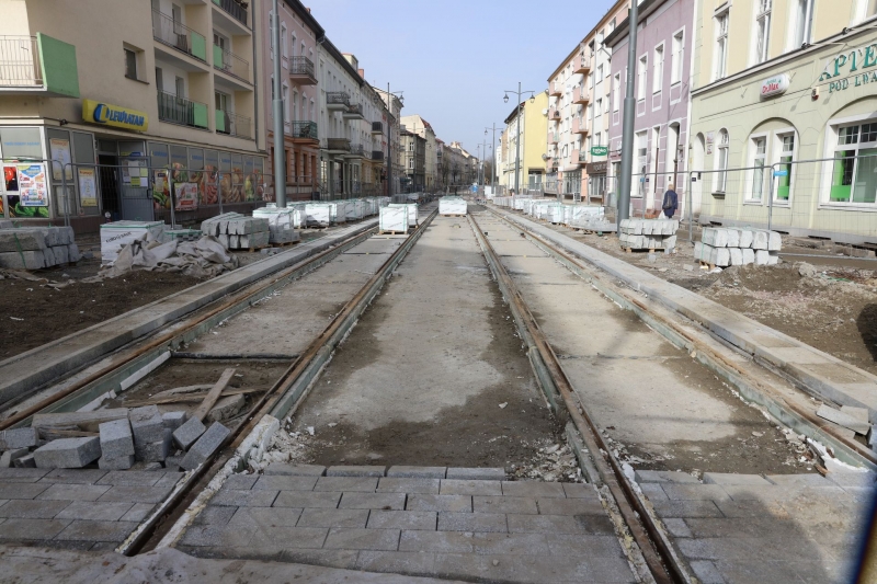 7/31 Postęp prac przy ul. Chrobrego i Mieszka I