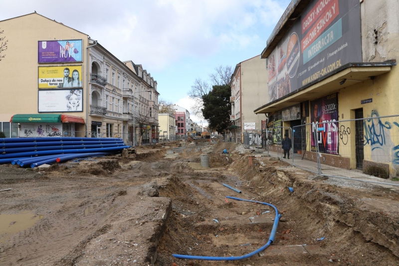 5/36 Postęp prac przy ul. Chrobrego i Mieszka I 