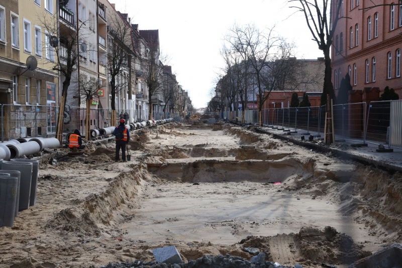 11/36 Postęp prac przy ul. Chrobrego i Mieszka I 