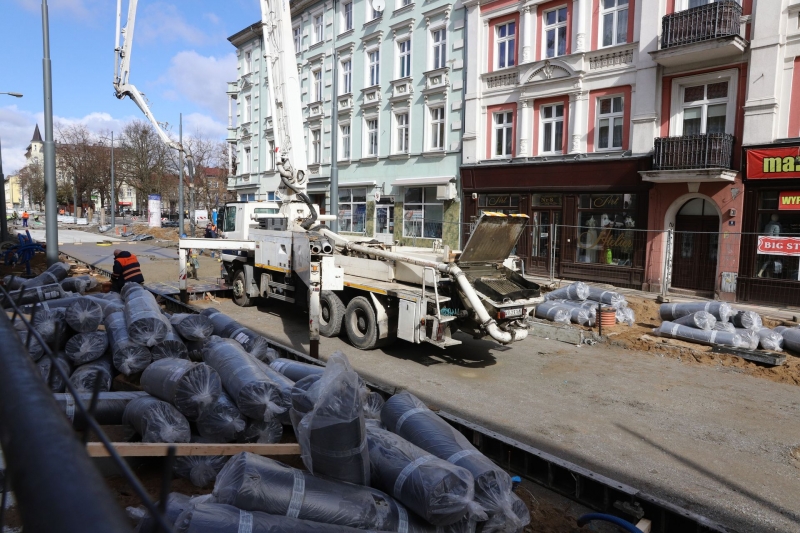 12/36 Postęp prac przy ul. Chrobrego i Mieszka I 