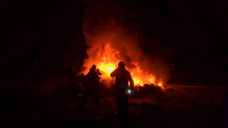 4/5 Pożar składowiska opon przy ul. Fabrycznej