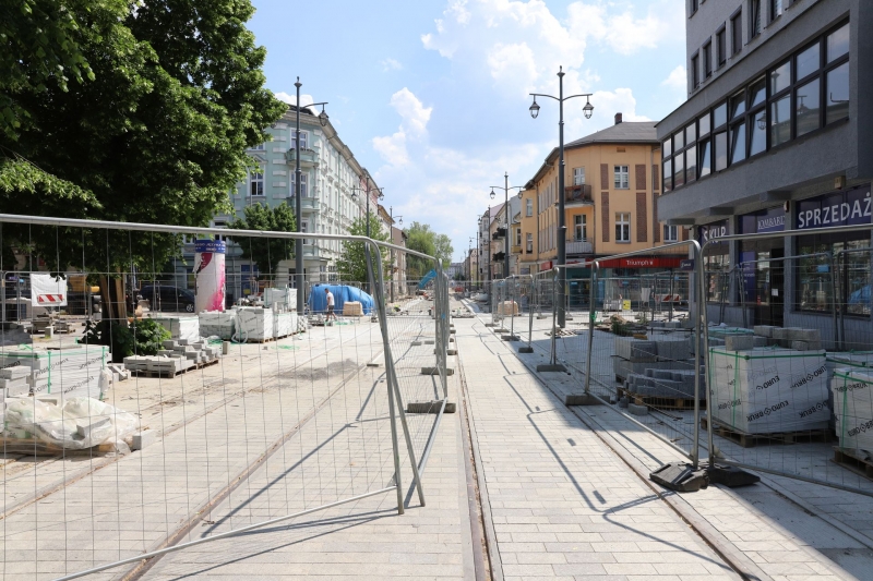 5/25 Postęp prac przy ul. Chrobrego i Mieszka I - czerwiec 2021