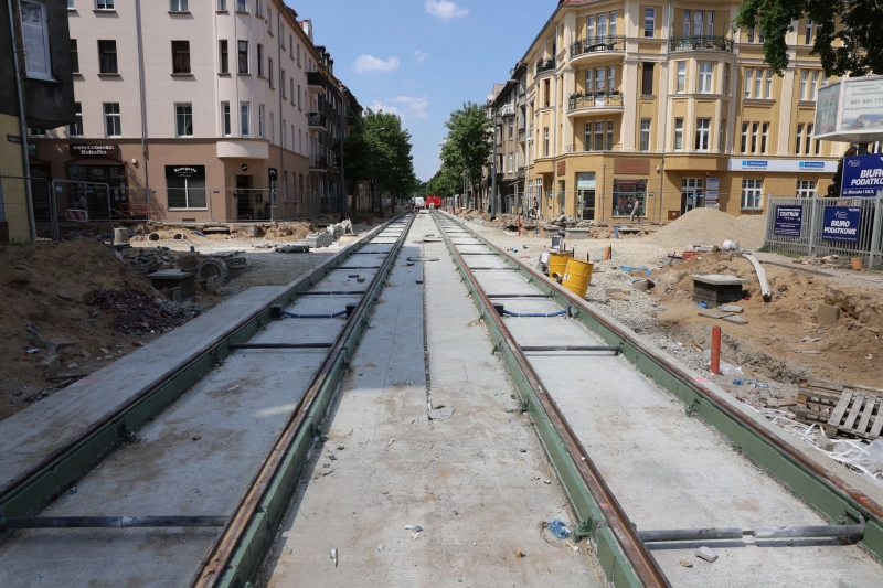 9/25 Postęp prac przy ul. Chrobrego i Mieszka I - czerwiec 2021