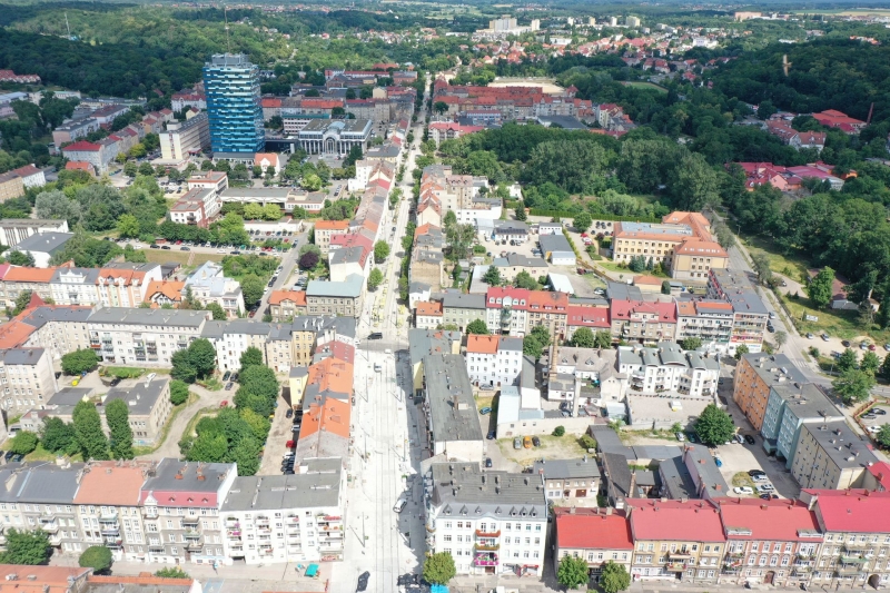 6/33 Postęp prac przy ul. Chrobrego i Mieszka I - lipiec 2021