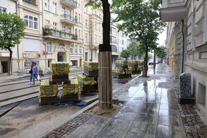 15/33 Postęp prac przy ul. Chrobrego i Mieszka I - lipiec 2021