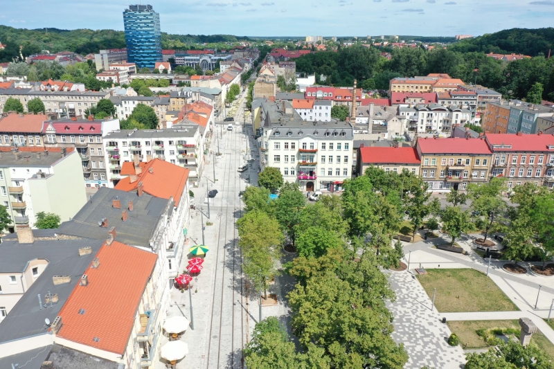 17/33 Postęp prac przy ul. Chrobrego i Mieszka I - lipiec 2021