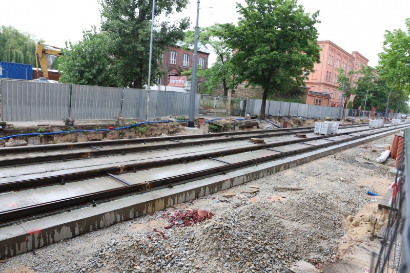 18/33 Postęp prac przy ul. Chrobrego i Mieszka I - lipiec 2021