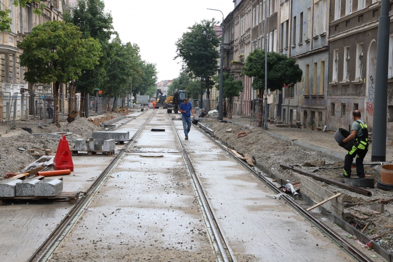 21/33 Postęp prac przy ul. Chrobrego i Mieszka I - lipiec 2021