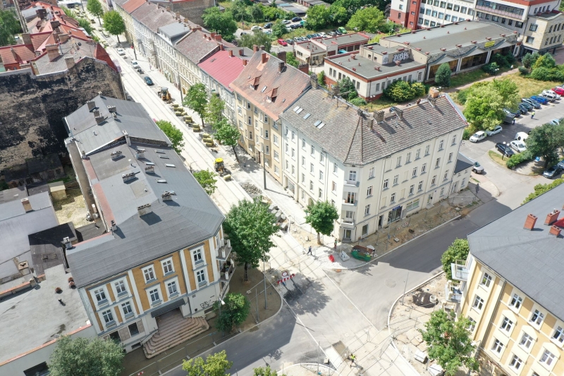 22/33 Postęp prac przy ul. Chrobrego i Mieszka I - lipiec 2021