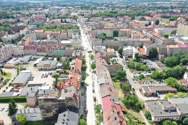 24/33 Postęp prac przy ul. Chrobrego i Mieszka I - lipiec 2021