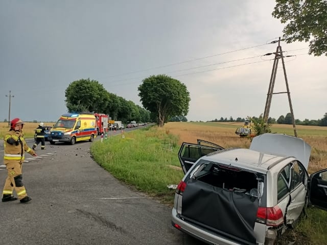 6/8 Wypadek na DW130 z udziałem opla i skody