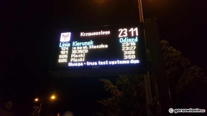 3/7 Test tablic systemu dynamicznej informacji pasażerskiej