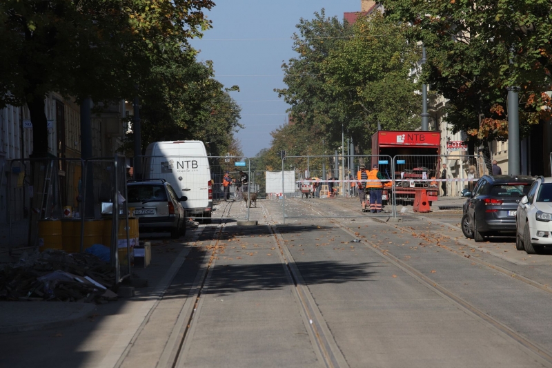 4/36 Postęp prac przy ul. Chrobrego i Mieszka I - październik 2021