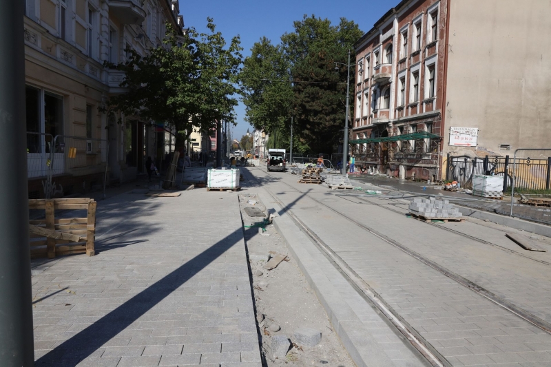 6/36 Postęp prac przy ul. Chrobrego i Mieszka I - październik 2021