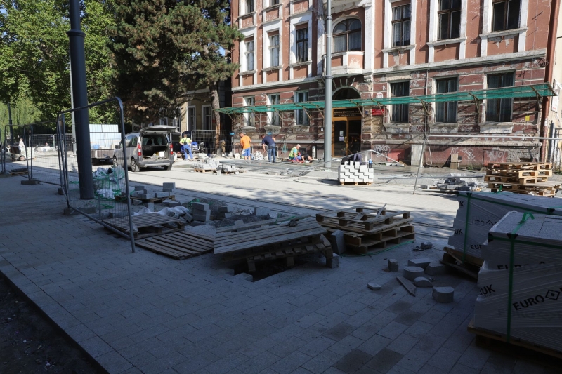 11/36 Postęp prac przy ul. Chrobrego i Mieszka I - październik 2021