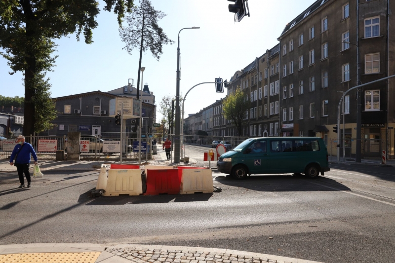 12/36 Postęp prac przy ul. Chrobrego i Mieszka I - październik 2021