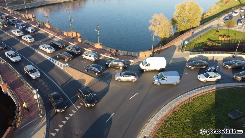 3/18 Zakorkowana ul. Grobla i centrum Gorzowa