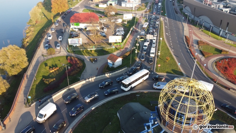9/18 Zakorkowana ul. Grobla i centrum Gorzowa