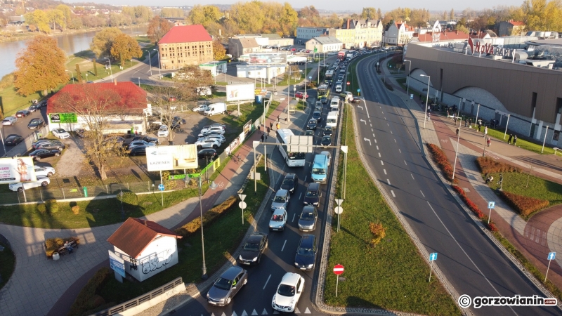 18/18 Zakorkowana ul. Grobla i centrum Gorzowa