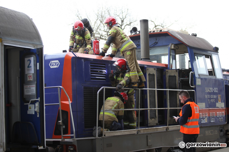 10/11 Pożar lokomotywy na przystanku kolejowym Gorzów Wielkopolski Wschodni