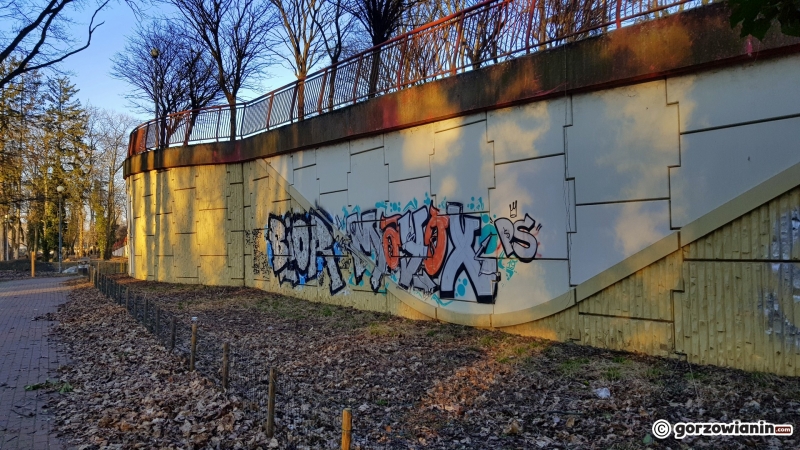 4/10 Pobazgrana kładka w parku Kopernika