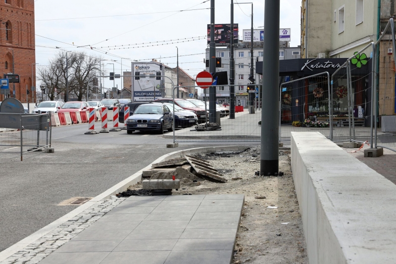 5/34 Postęp prac na Chrobrego i Mieszka I - kwiecień 2022