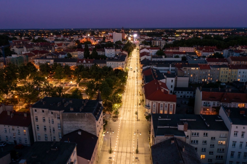 2/9 Test oświetlenia Traktu Królewskiego w Gorzowie