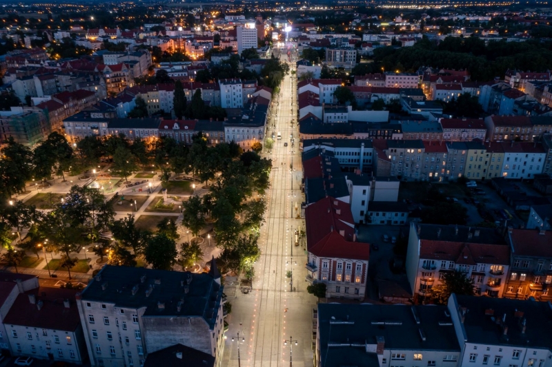 4/9 Test oświetlenia Traktu Królewskiego w Gorzowie