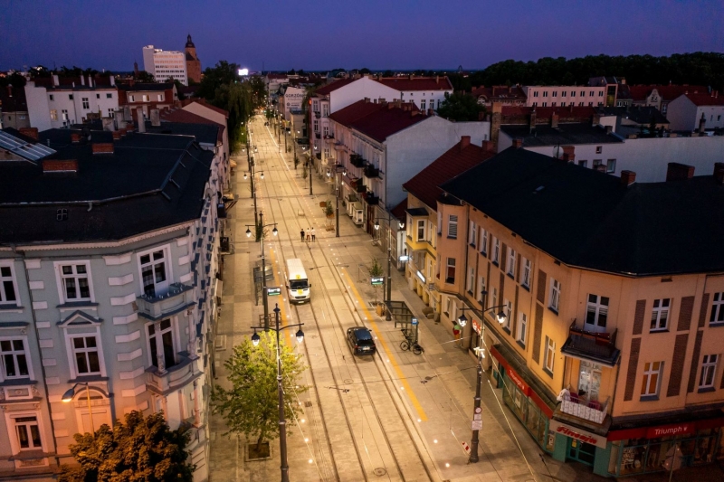 7/9 Test oświetlenia Traktu Królewskiego w Gorzowie