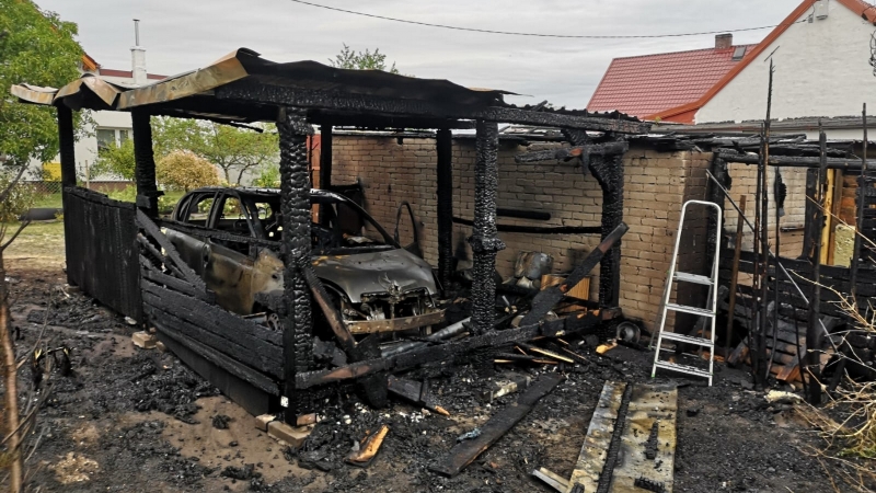 2/6 Pożar budynków gospodarczych i garażu w Bogdańcu