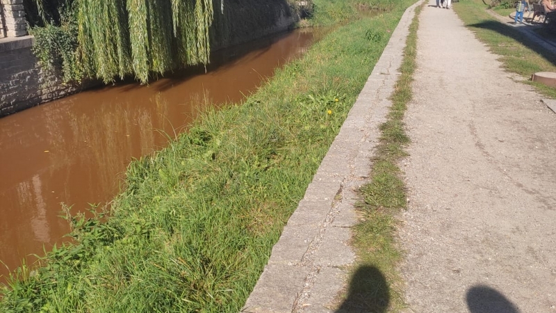 3/8 Brązowa woda w rzece Kłodawce