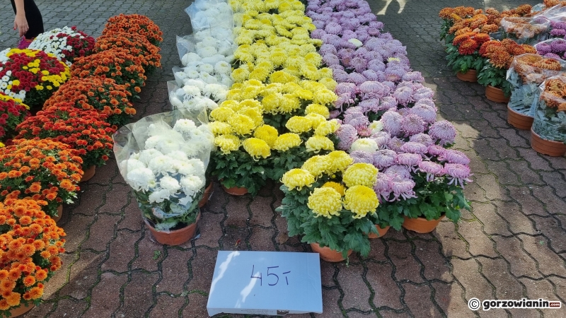 12/19 Stoiska z kwiatami przy cmentarzu w Gorzowie