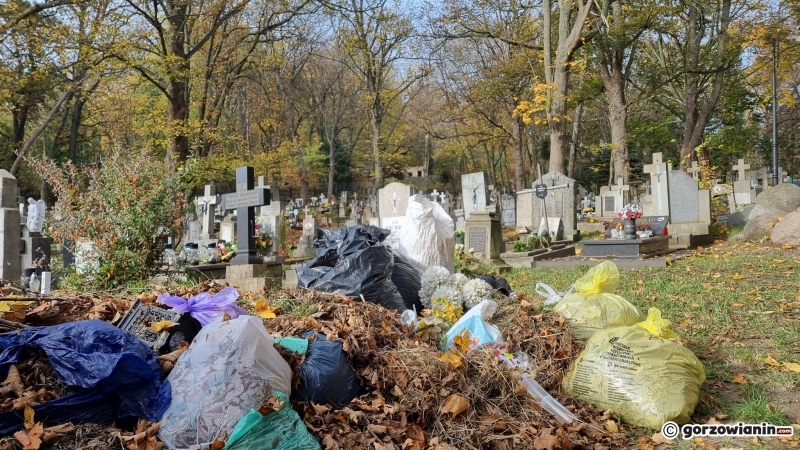 10/21 Hałdy śmieci zalegają na cmentarzu Świętokrzyskim